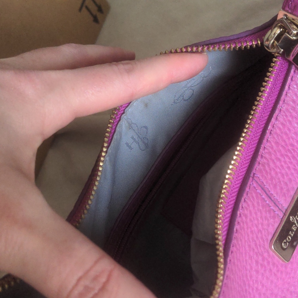 🍇 Cole Haan Hobo Bag LEATHER Purse Shoulder - Picture 4 of 14